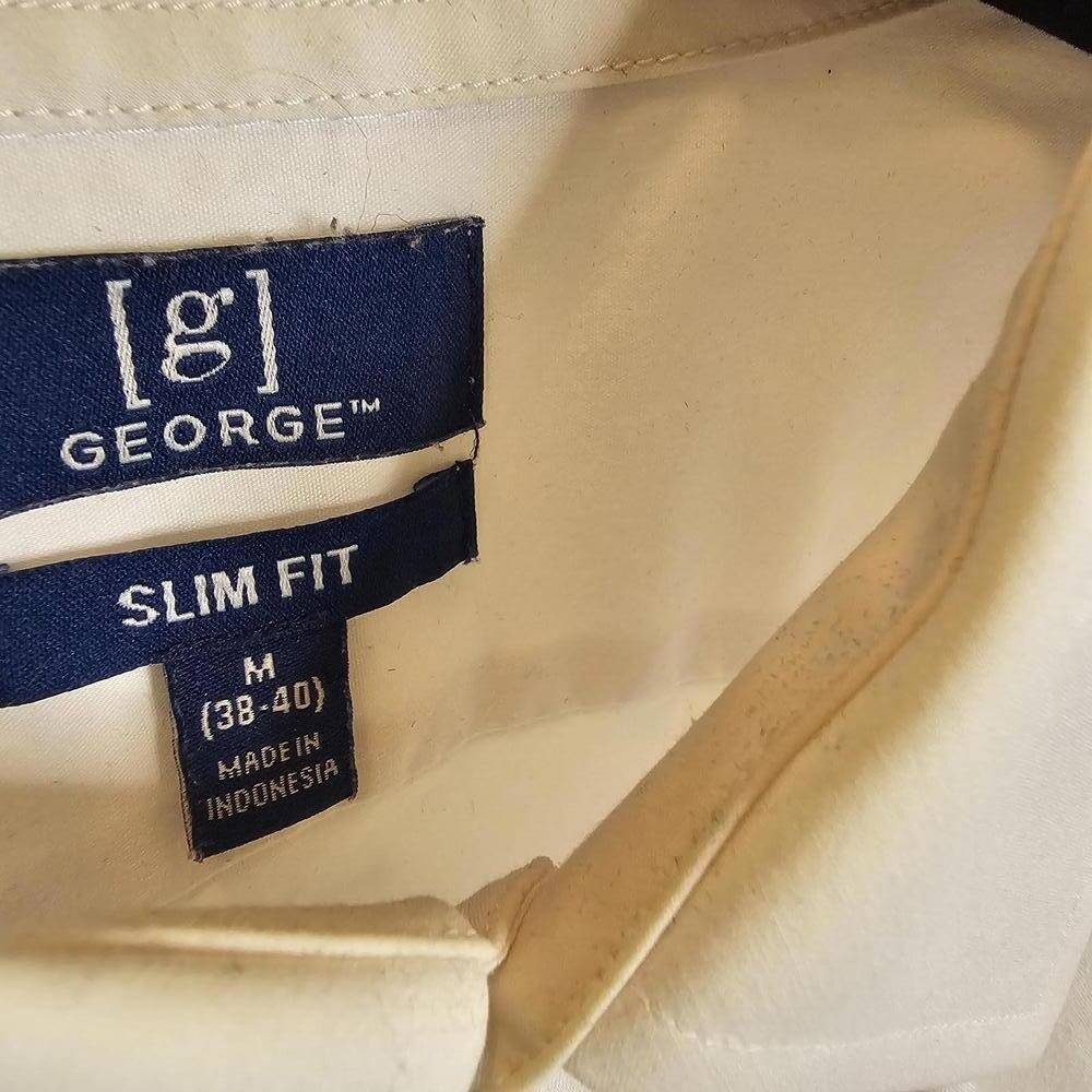 George Men's Slim Fit White Dress Shirt - Picture 4 of 4